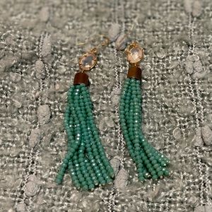 BeadedJade Earrings.